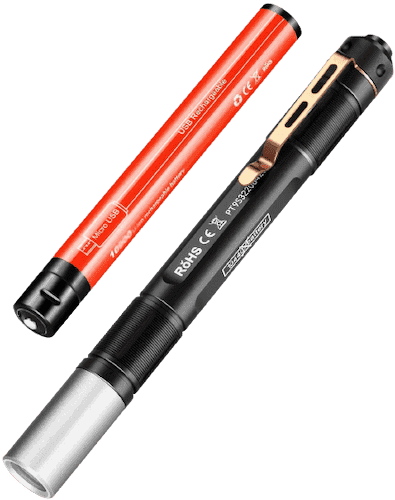 Powertac Sabre 239 Lumen Compact Pen Light - Powerful Battery Powered Mini  Tactical Flashlight Lights Up Large Or Small Work Areas with Unparalleled